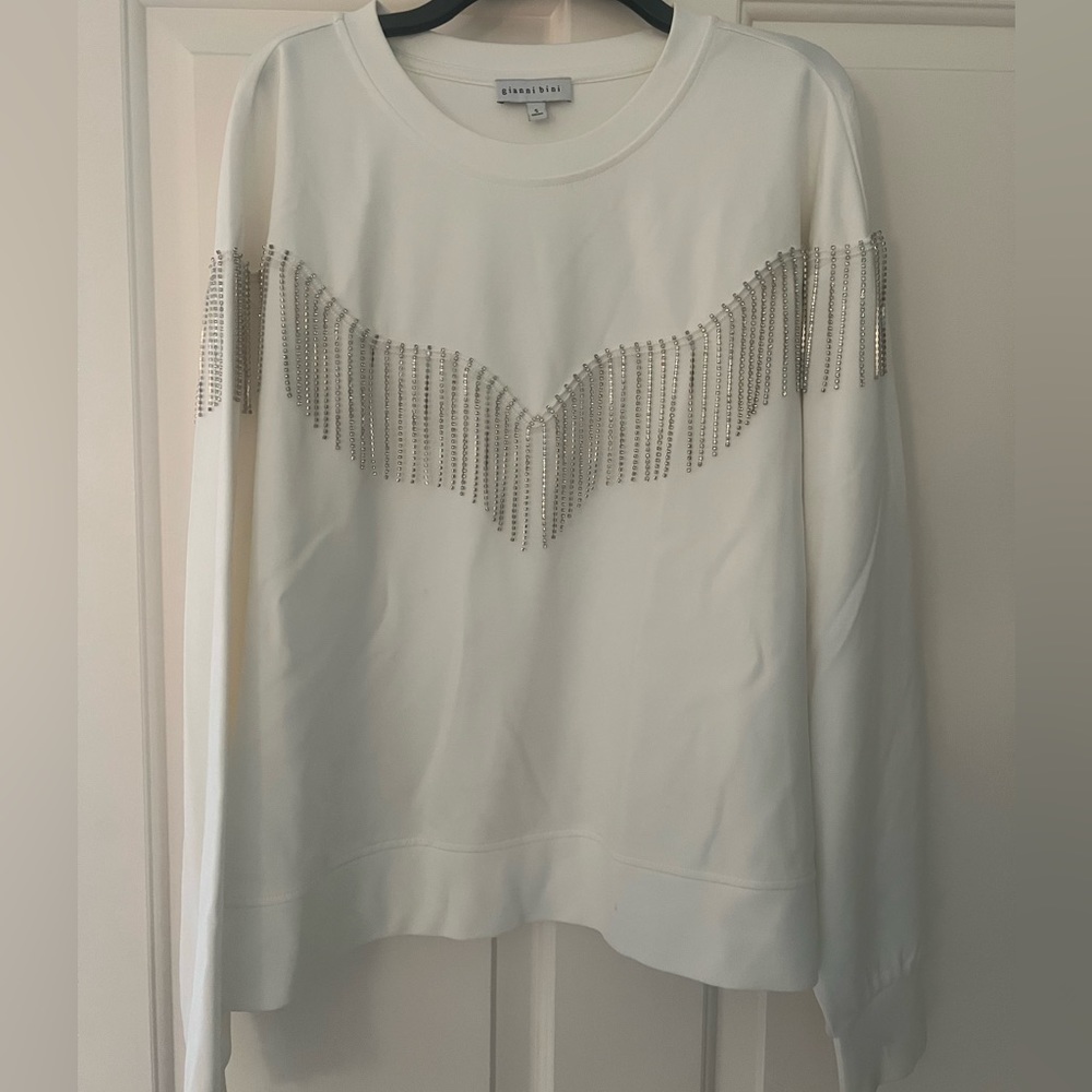 Gianni Bini white bridal / bachelorette sweatshirt size small